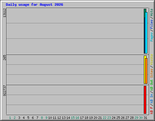 Daily usage for August 2026